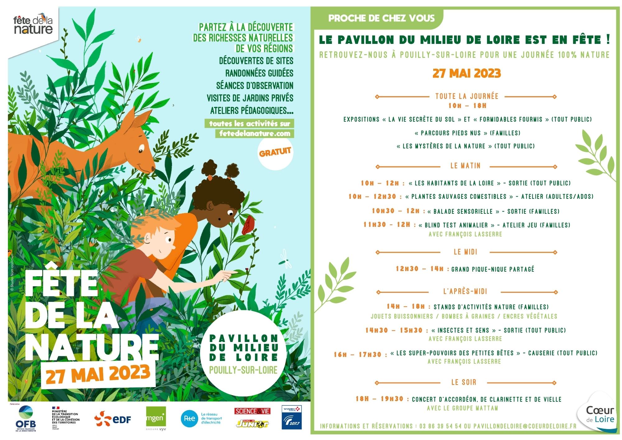 Samedi 27 mai-Fête de la Nature-Pavillon du Milieu de Loire